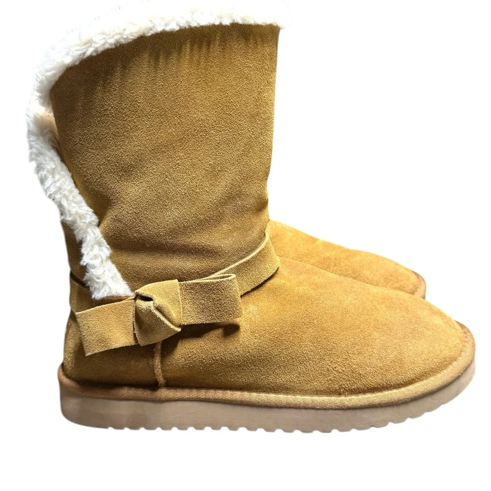 Koolaburra‎ By Ugg Women's Arlena Short Boots Suede 1128258W Tan 10 Wide Winter